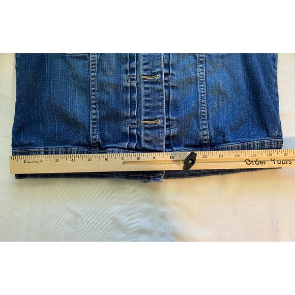 Rafaella Womens Denim Jacket Size 12 Stretch Button-Up Y2K Casual Cowgirl Grunge - Picture 9 of 11